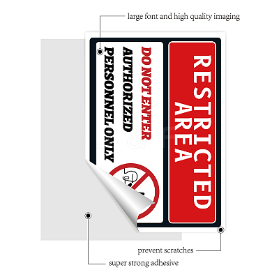Waterproof PVC Warning Sign Stickers DIY-WH0237-009-1
