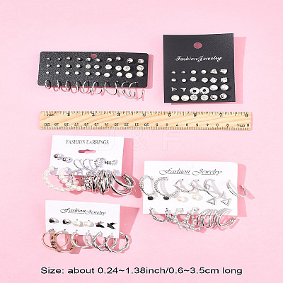 5 Sets 5 Colors Alloy Hoop Earring Sets EJEW-FS0001-23B-1