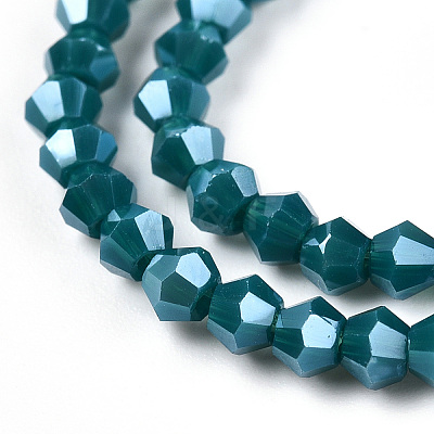 Opaque Solid Color Electroplate Glass Beads Strands EGLA-A039-P2mm-A18-1