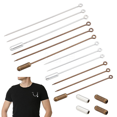 48 Sets 4 Styles Brass Stick Lapel Pins FIND-PH0024-76-1