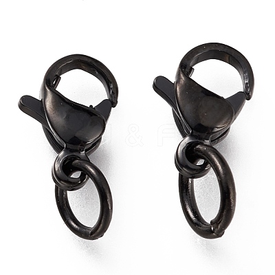 304 Stainless Steel Lobster Claw Clasps Ion Plating(IP) STAS-G240-01A-EB-1