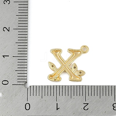 Brass Crystal Rhinestone Letter Links Connector Charms KK-S395-06G-X-1