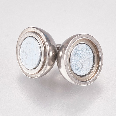 Tarnish Resistant 304 Stainless Steel Magnetic Clasps with Loops STAS-G173-05P-8mm-1