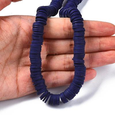 Flat Round Handmade Polymer Clay Beads CLAY-R067-10mm-35-1