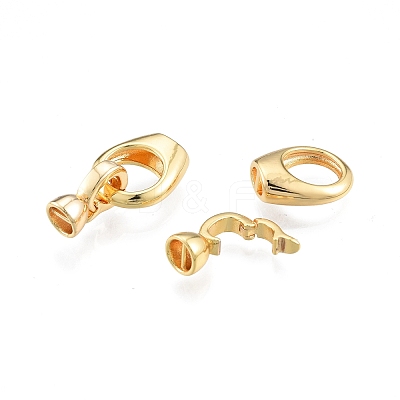 Brass Fold Over Clasps X-KK-A165-01G-1