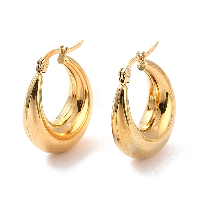 PVD Vacuum Plating 304 Stainless Steel Chunky Hoop Earrings for Women EJEW-F280-06B-G-1