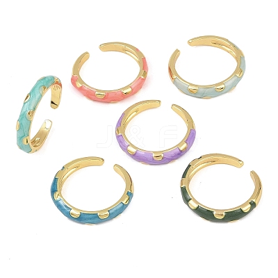 Brass Open Cuff Rings for Women RJEW-K305-03D-G-1