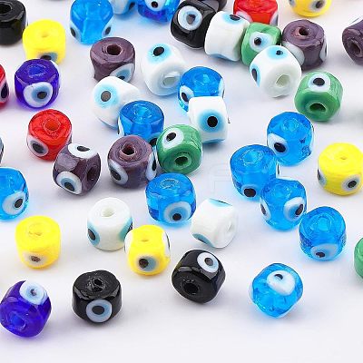 Nbead Handmade Evil Eye Lampwork Beads Strands LAMP-NB0001-49D-1