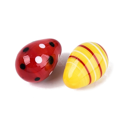 24Pcs Handmade Lampwork Egg Display Decorations LAMP-N034-29-1