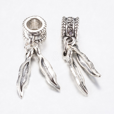 Tibetan Style Alloy European Dangle Charms PALLOY-F199-36AS-1