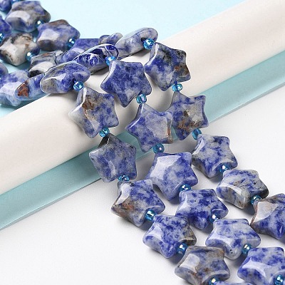 Natural Blue Spot Jasper Beads Strands G-NH0005-002-1