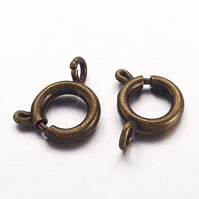 Brass Spring Ring Clasps X-KK-H418-AB-1