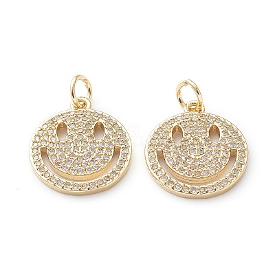 Brass Micro Pave Clear Cubic Zirconia Pendants X-ZIRC-Z014-08G-1