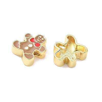 Christmas Brass Enamel Beads KK-I474-G20-1
