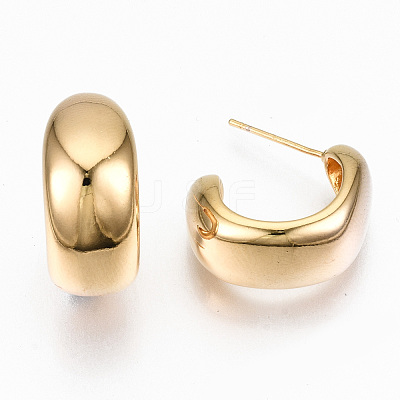 Brass Half Hoop Earrings X-KK-R117-036-NF-1
