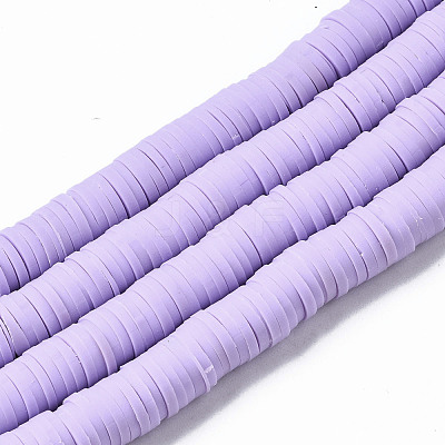 Handmade Polymer Clay Beads Strands CLAY-R089-8mm-146-1