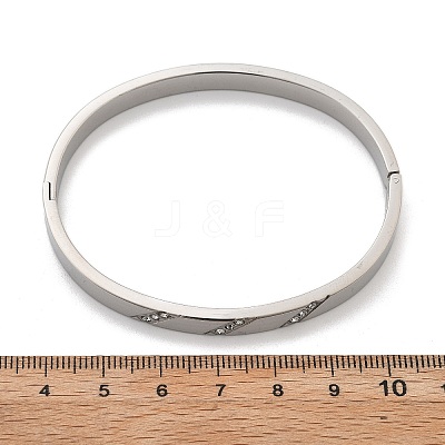 304 Stainless Steel Rhinestone Bangles for Women BJEW-Z092-16P-1