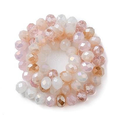 Electroplate Glass Beads Strands EGLA-YW0002-E08-1