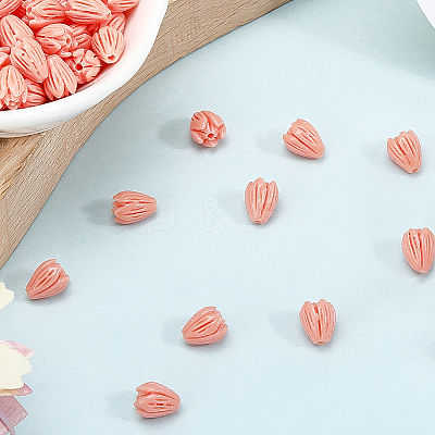 100Pcs Dyed Synthetic Coral Carved Beads CORA-SP0001-10-1