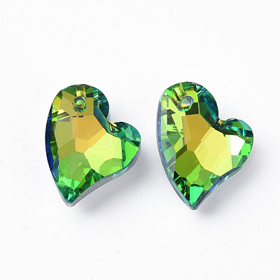 Electroplated Glass Pendants EGLA-N006-017-1