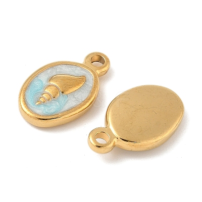 304 Stainless Steel Enamel Pendants STAS-U057-15G-A-1
