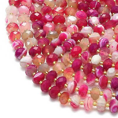 Natural Banded Agate Beads Strands G-P573-A08-01-1