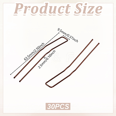 30Pcs Spray Painted 304 Stainless Steel Hair Forks for Women OHAR-GA0001-12B-1