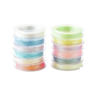 (Defective Closeout Sale: Broken Spool) 12 Rolls Polyester Metallic Threads OCOR-XCP0002-62-1