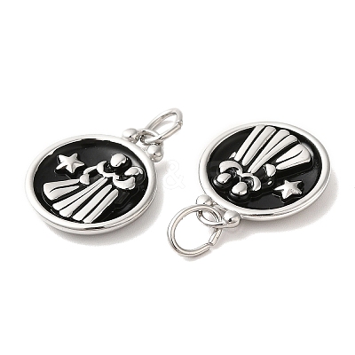 304 Stainless Steel Enamel Pendants STAS-A080-43P-08-1