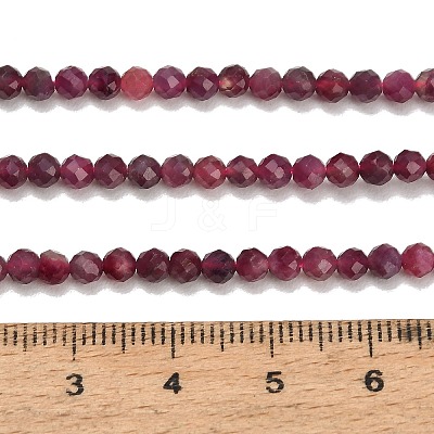 Natural Red Tourmaline Beads Strands GG-CBA77FB-B01-3mm-B-1
