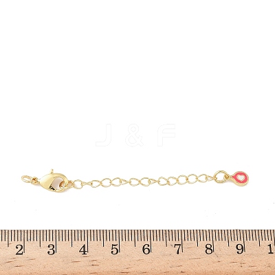 Heart Brass Enamel Chain Extender KK-B148-05G-01-1