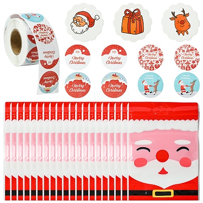 Christmas Theme Rectangle Plastic Zip Top Candy Storage Bags OPP-FS0001-11-1