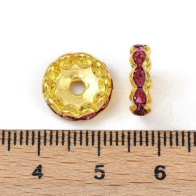 Brass Rhinestone Spacer Beads RB-A014-L12mm-27G-1
