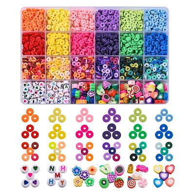 DIY Food Theme Heishi Preppy Bracelet with Letter Making Kit DIY-YW0005-64-1
