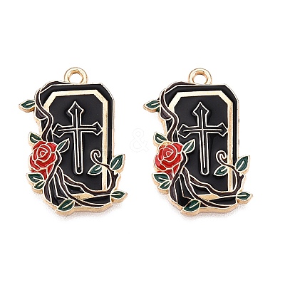 Halloween Theme Rack Plating Alloy Enamel Pendants ENAM-N056-393A-KCG-1