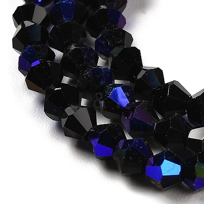 Opaque Solid Color Electroplate Glass Beads Strands EGLA-A039-P4mm-L17-1