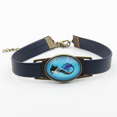 PU Leather Cord Bracelets BJEW-K170-04D-1