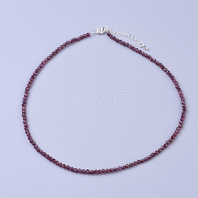 Natural Garnet Beaded Necklaces NJEW-K114-C-A04-1