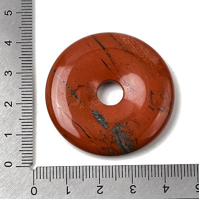 Donut/Pi Disc Natural Gemstone Pendants G-L234-40mm-04-1