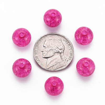 Transparent Crackle Acrylic Beads MACR-S373-66C-N17-1