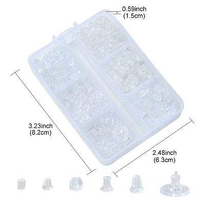 443Pcs 6 Style Plastic Ear Nuts Sets KY-YW0001-56-1
