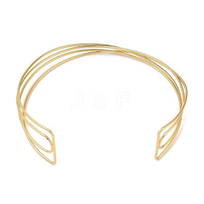 Rack Plating Brass Open Cuff Choker Necklaces BJEW-Q350-03G-1
