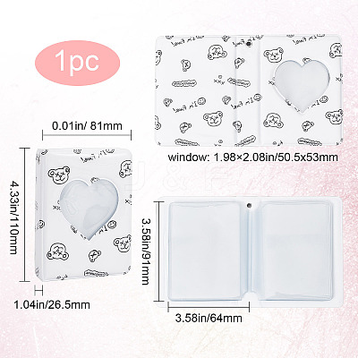 3 Inch PVC Mini Photo Album with Heart Window AJEW-WH0324-86B-1