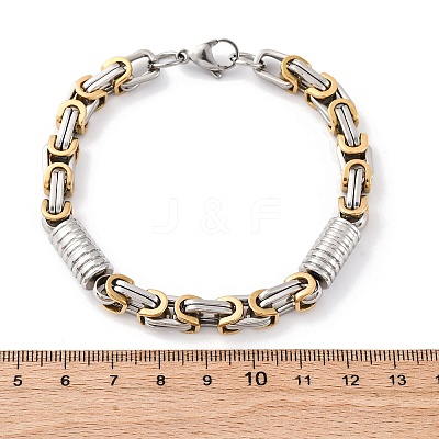 201 Stainless Steel Byzantine Chain Bracelets BJEW-B078-164GP-1