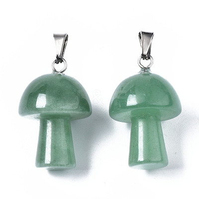 Natural Green Aventurine Pendants G-N0325-10G-1