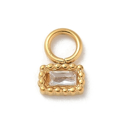 Ion Plating(IP) 304 Stainless Steel with Rhinestone Charms STAS-G351-11G-02-1