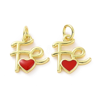 Rack Plating Brass Enamel Charms KK-C008-18G-02-1
