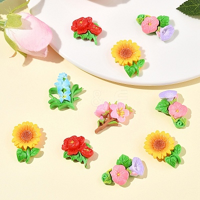 25Pcs 5 Styles Opaque Resin Cabochons RESI-FS0001-97-1