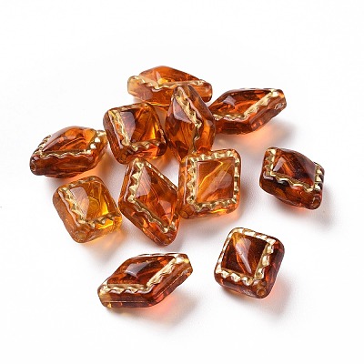 Plating Transparent Acrylic Beads X-OACR-P013-30A-1