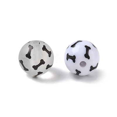 Printed Opaque & Frosted Transparent Acylic Beads AC-CBAE004-05C-1
